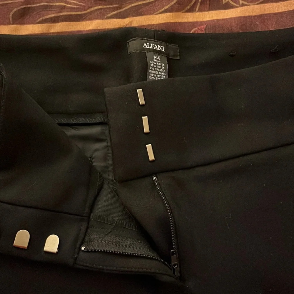 New black rayon/nylon/spandex wide leg pants from Macys - Picture 2 of 5